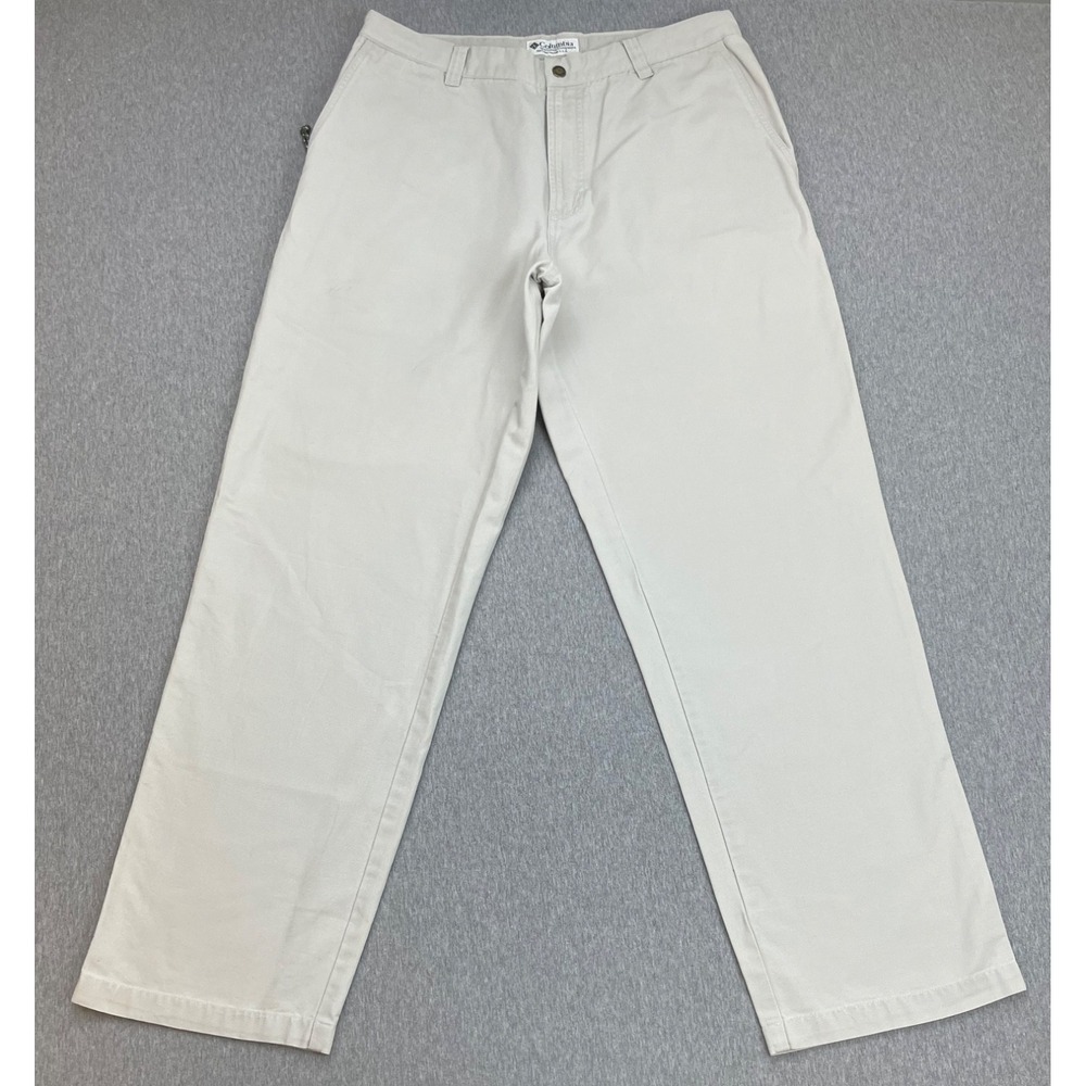 Columbia Sportswear Pants Mens 34 x 32 Beige 100% Cotton Cargo